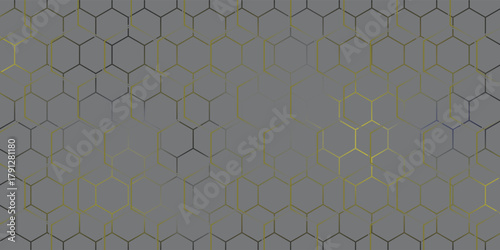 yellow hexagon seamless pattern Abstract hexagonal background