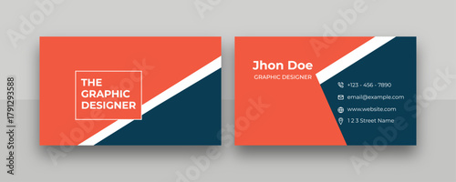 Stylish Abstract Business Card Mockup. Modern Angular Business Card layout