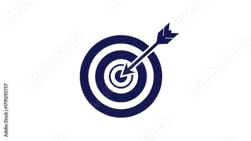 Vector illustration of target with arrow hitting the bullseye on a transparent background