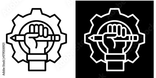 Design Thinking Icon Set White Style Collection