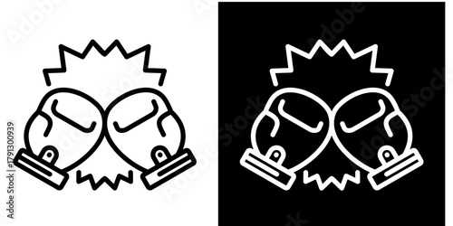 Conflict Icon Set White Style Collection