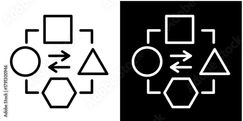 Transform Icon Set White Style Collection