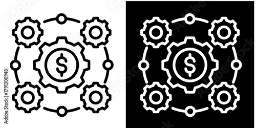 Money Management Icon Set White Style Collection