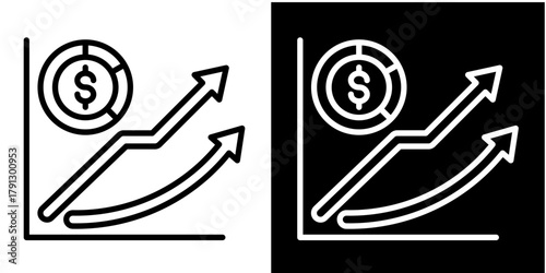 Chart Icon Set White Style Collection