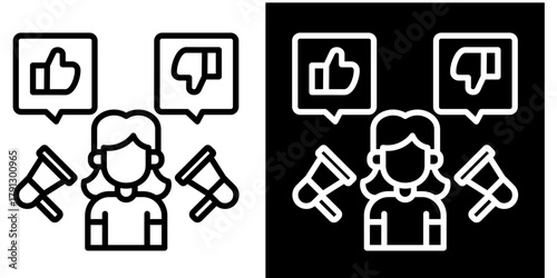 Feedback Icon Set White Style Collection