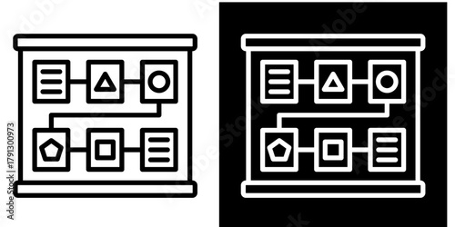 Project Plan Icon Set White Style Collection