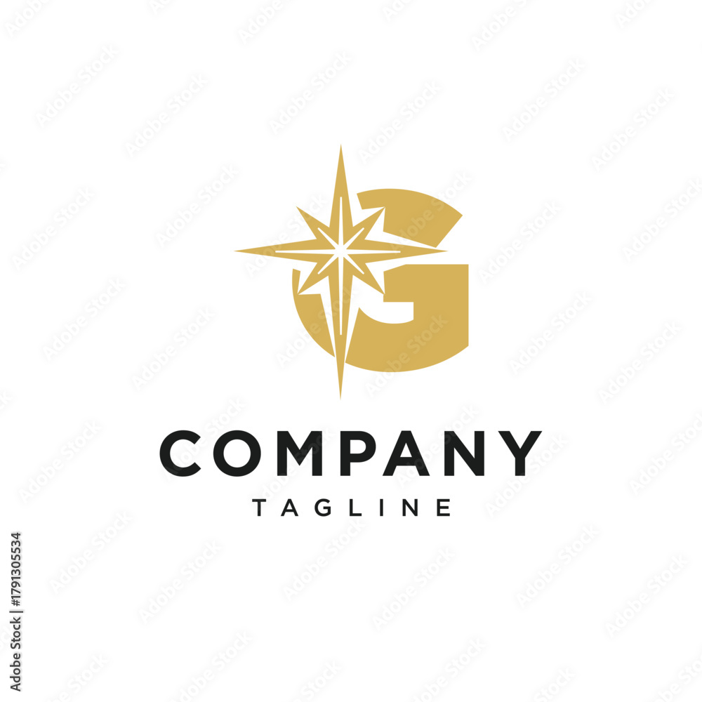 Obraz premium Letter G Star of Bethlehem Logo Icon Vector
