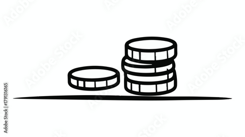 Simple stack of coins representing financial growth and savings