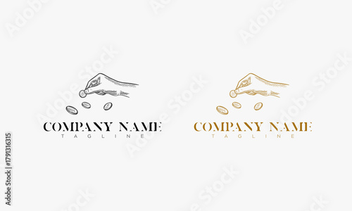 hand saving money vintage logo