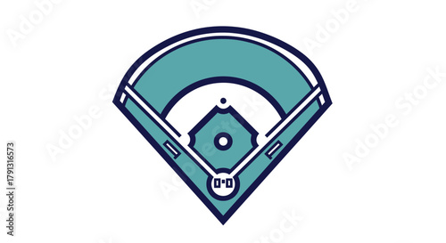 Baseball diamond illustration with teal fill and outline on a white background.