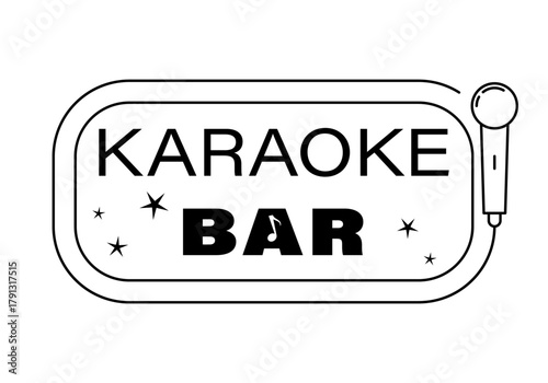 Karaoke bar sign advertisement design concept nightlife