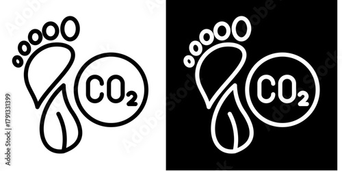 Carbon Footprint Icon Set White Style Collection