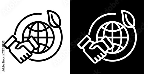 Fair Trade Icon Set White Style Collection