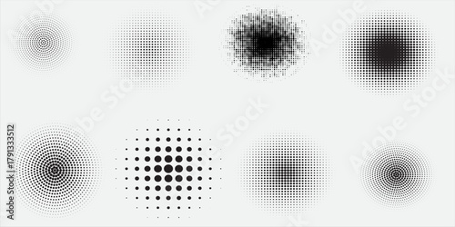 Halftone gradient. Dotted gradient, smooth dots spraying and halftones dot background seamless modern eps10.