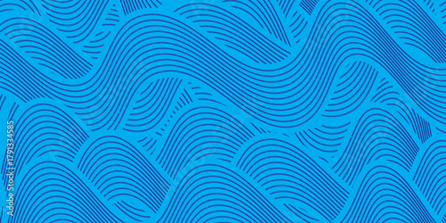 abstract Irregular blue color wave striped lines textured background. seamless geometric pattern design for certificates, invitations, textiles, apparel, covers vector.