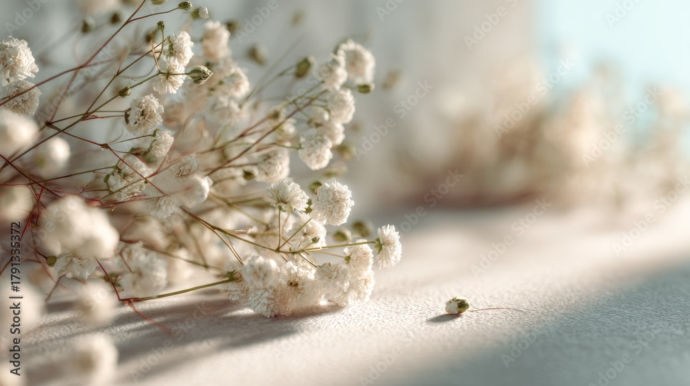 Obraz premium Delicate baby's breath flowers, a symbol of purity and everlasting love