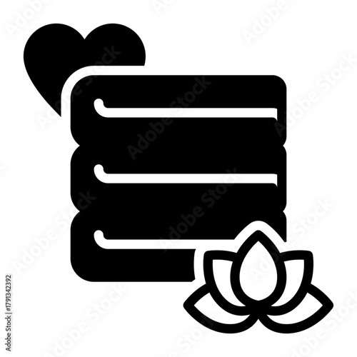 Towel icon, glyph icon style