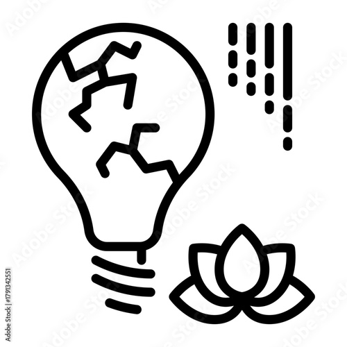 depression icon, line icon style