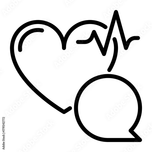 Health Chat icon, line icon style