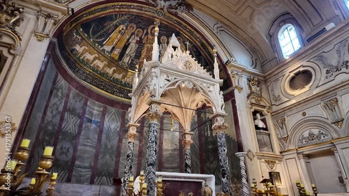The altar of Santa Cecilia in Trastevere in Rome, Italy