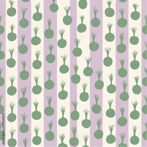 spring scallion stripe: verdant allium columns herb-garden ribbon repeat for culinary textiles