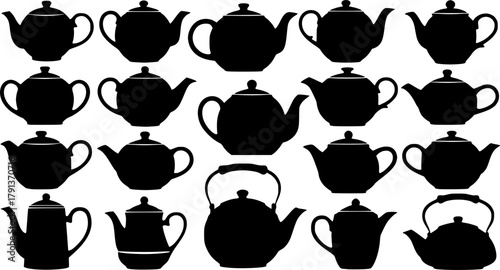 Ceramic teapot silhouette, Teapot silhouette, Teapot, Kettle, Ceramic teapot, Decorative teapot silhouette, Coffee pot silhouettes, Ceramic teapots set
