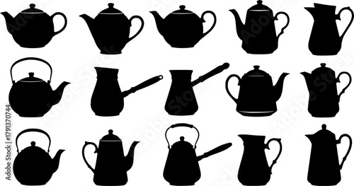 Ceramic teapot silhouette, Teapot silhouette, Teapot, Kettle, Ceramic teapot, Decorative teapot silhouette, Coffee pot silhouettes, Ceramic teapots set