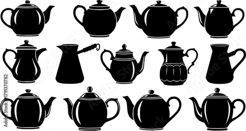 Ceramic teapot silhouette, Teapot silhouette, Teapot, Kettle, Ceramic teapot, Decorative teapot silhouette, Coffee pot silhouettes, Ceramic teapots set