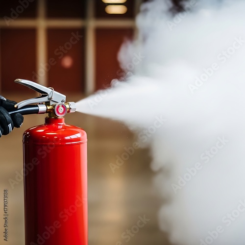 Fire Extinguisher in Action - Safety Demonstration and Emergency Response.