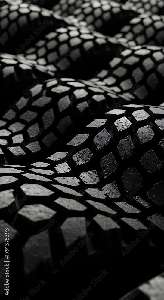 Fototapeta premium Abstract Black and White Mosaic Pattern with Wavy Texture.