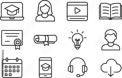 Set of Course and Education icons