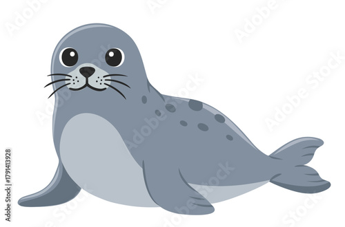Cute Seal Flat Vector Illustration
