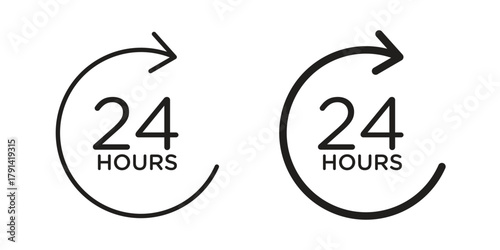 24 7 icon. Vector linear icons. simple flat icons