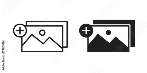 Add photos icon. Vector linear icons. simple flat icons