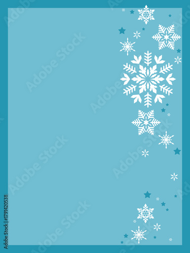 シンプルでかわいい雪のイラスト装飾、フレーム型背景