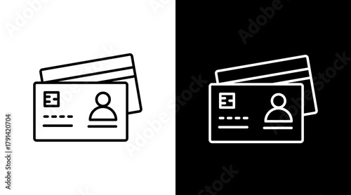 Digital Id System  White Icon Set Design