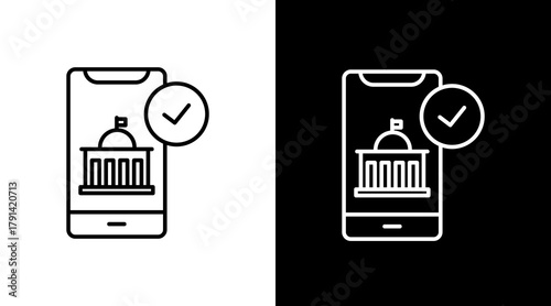 Mobile Public Service  White Icon Set Design