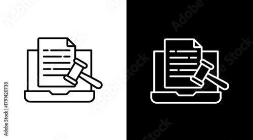 E-Law System  White Icon Set Design
