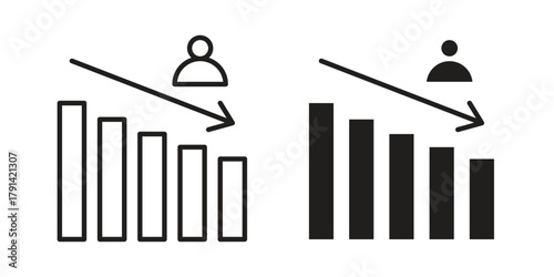 Attrition icon. Vector linear icons. simple flat icons