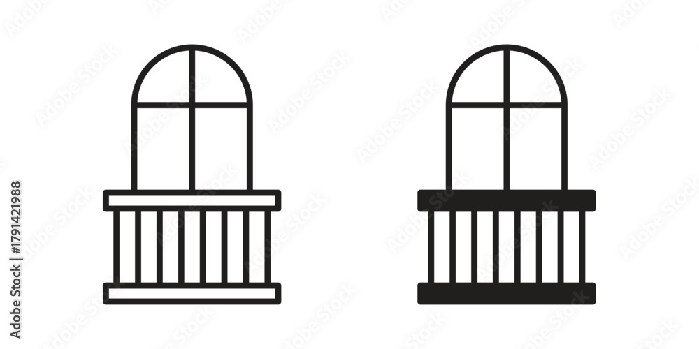 Obraz premium Balcony icon. Vector linear icons. simple flat icons