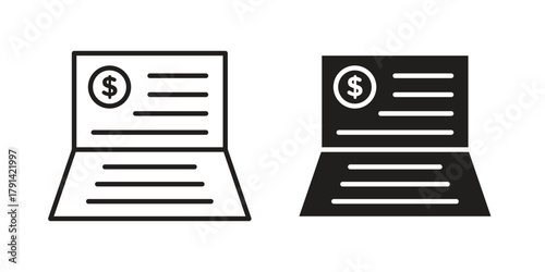 Bankbook icon. Vector linear icons. simple flat icons