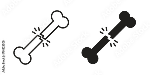 Broken bone icon. Vector linear icons. simple flat icons