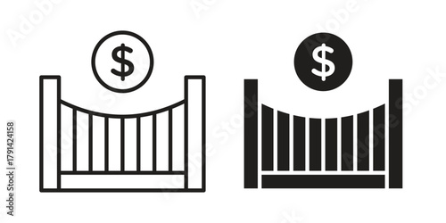 Bridging loan icon. Vector linear icons. simple flat icons