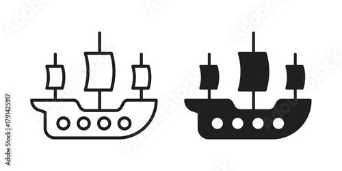 Caravel icon. Vector linear icons. simple flat icons