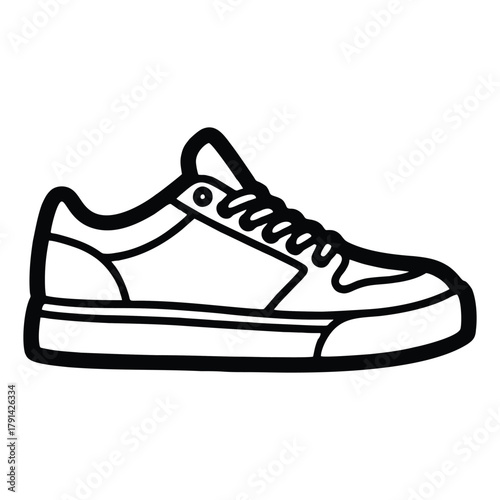 Modern sneaker outline perfect for custom designs and creative fashion projects