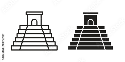 Chichen Itza icon. Vector linear icons. simple flat icons