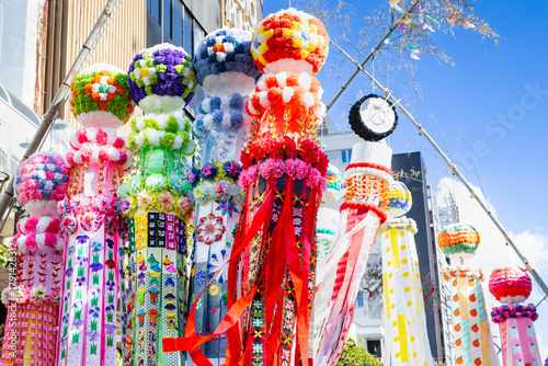 仙台七夕まつり　仙台七夕の七夕飾り