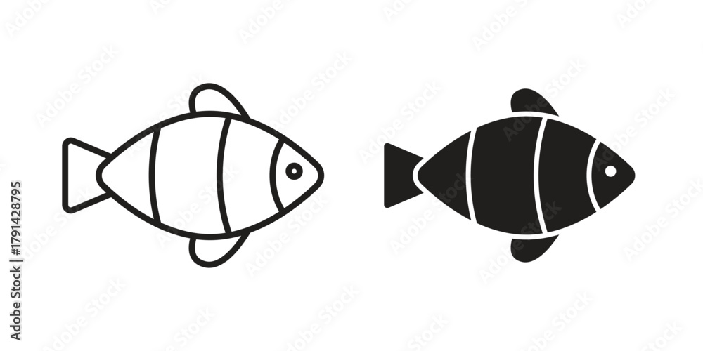 Fototapeta premium Clown fish icon. Vector linear icons. simple flat icons