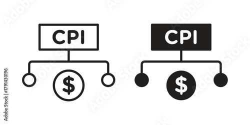 Consumer prices index icon. Vector linear icons. simple flat icons