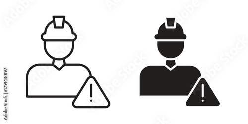 Construction risk icon. Vector linear icons. simple flat icons